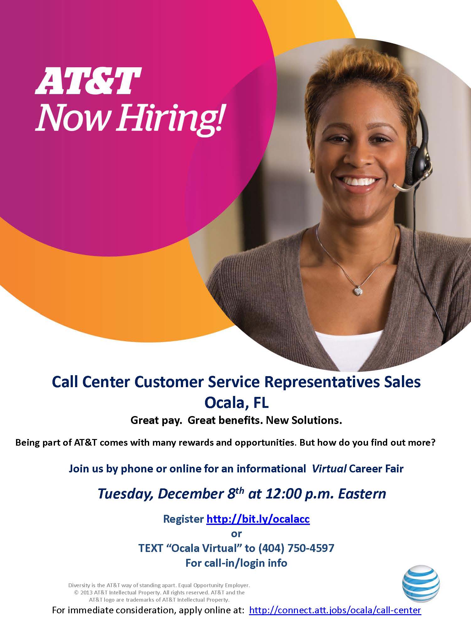 AT&T Hiring Call Center in Ocala