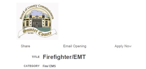 Sumter County Hiring FF/EMT