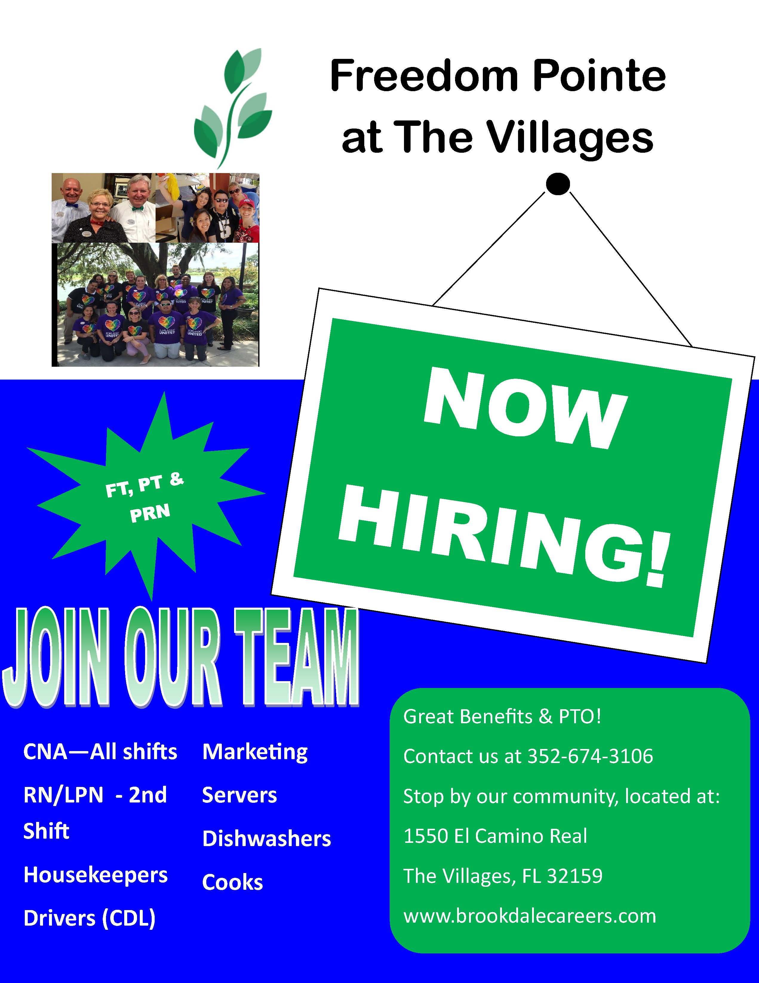 Freedom Pointe The Villages Hiring Multiple Positions