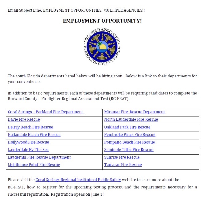 Multiple Agencies Hiring Firefighters