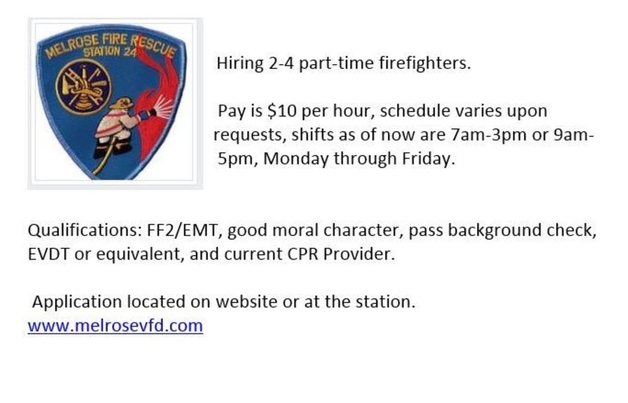 Melrose Fire Rescue Hiring