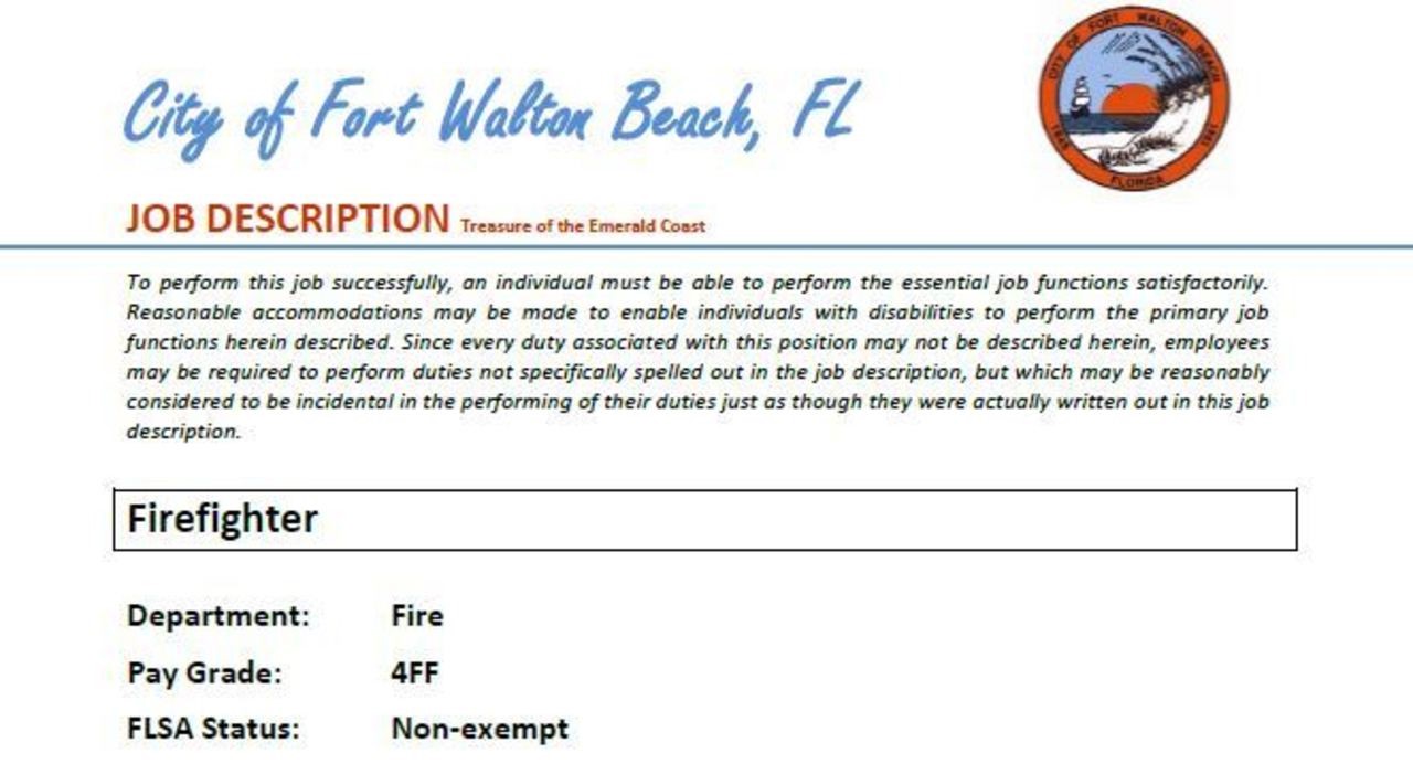 City of Fort Walton Beach Hiring Firefighter