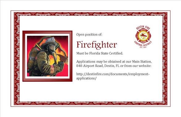 Destin Fire Control District Hiring FF/EMT